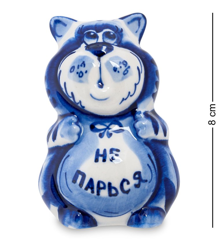 Фигурка Кот-Мойша Голубая гжель ГЛ-183 