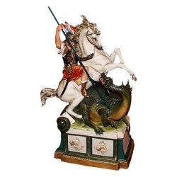 Фарфоровая статуэтка Георгий-победоносец разноцветный