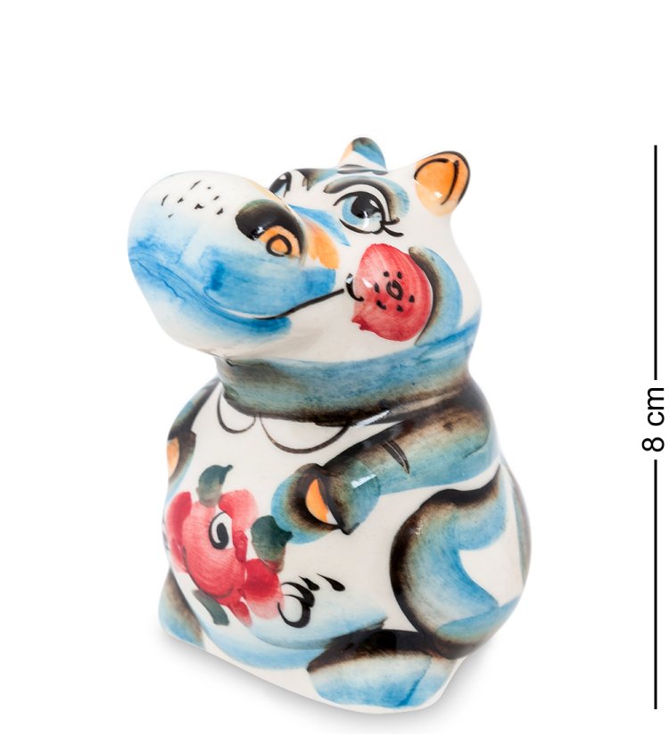 Фигурка Бегемотик Цветная гжель ГЛ-117