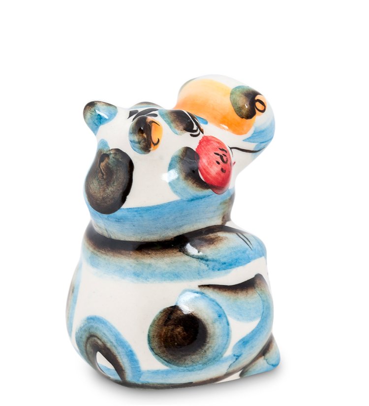 Фигурка Бегемотик Цветная гжель ГЛ-117, фотография со спины