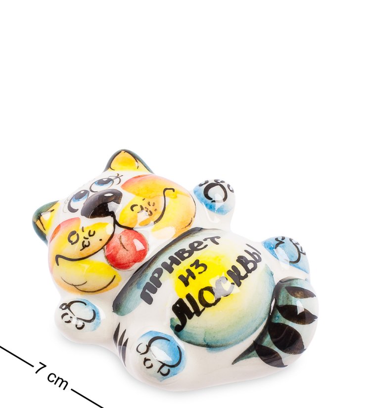 Фигурка Кот Дурак Цветная гжель ГЛ-374