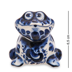 Фигурка Радостная Лягушка Голубая гжель