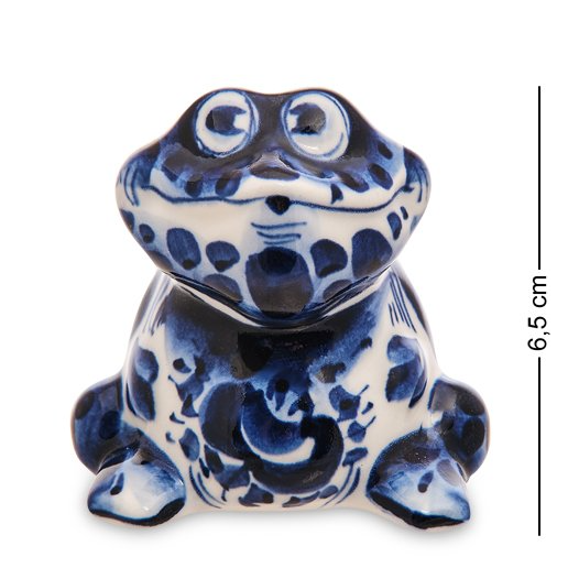 Фигурка Радостная Лягушка Голубая гжель ГЛ-694