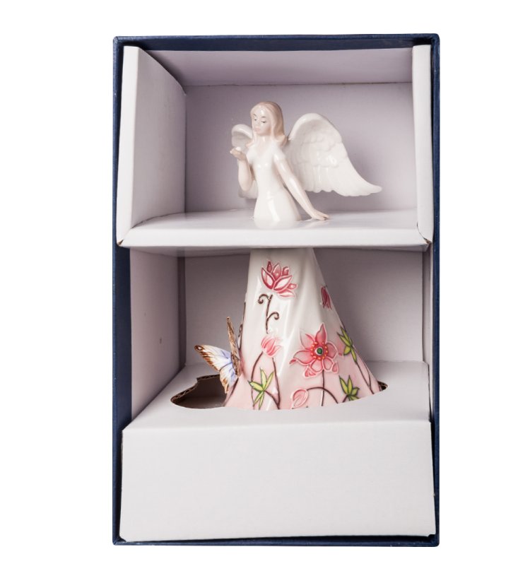 Статуэтка из фарфора Девушка ангел с бабочкой Pavone JP-764 /8, фотография в упаковке
