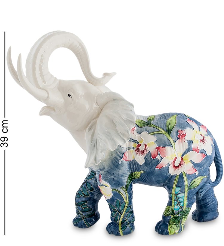 Статуэтка из фарфора Большой Слон с поднятым хоботом Pavone JP-96/ 11