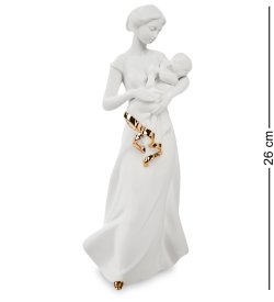 Статуэтка из фарфора Мать и ребенок с золотым декором