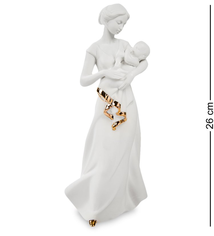 Статуэтка из бисквитного фарфора Мать и ребенок с золотым декором Pavone JP-48/18