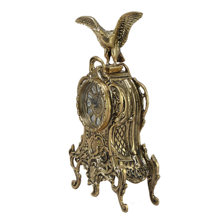 Каминные часы Ласу Агила, золотые Bello De Bronze BP-27103-D, фотография сбоку