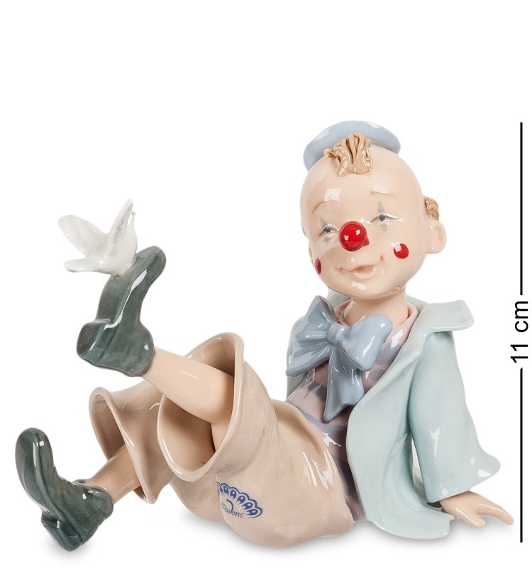 Статуэтка из фарфора Клоун с голубем на ботинке Pavone CMS-23/36