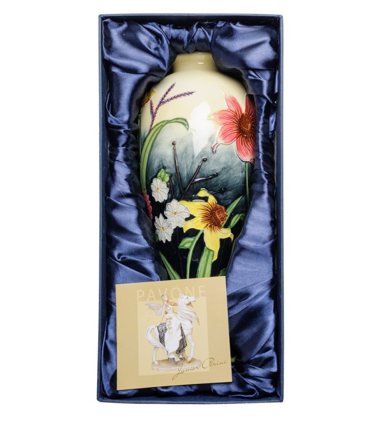 Настольная Ваза для цветов из фарфора с Подсолнухами Pavone JP-95/ 9, фотография в упаковке