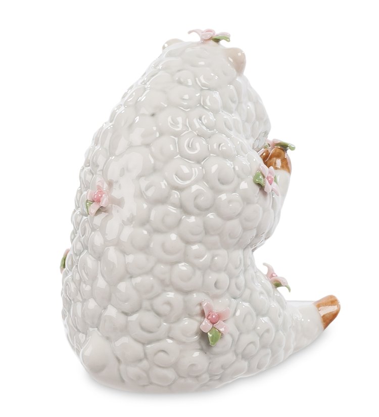 Фигурка из керамики Овечка с цветами Pavone CMS-49/ 6, фотография со спины