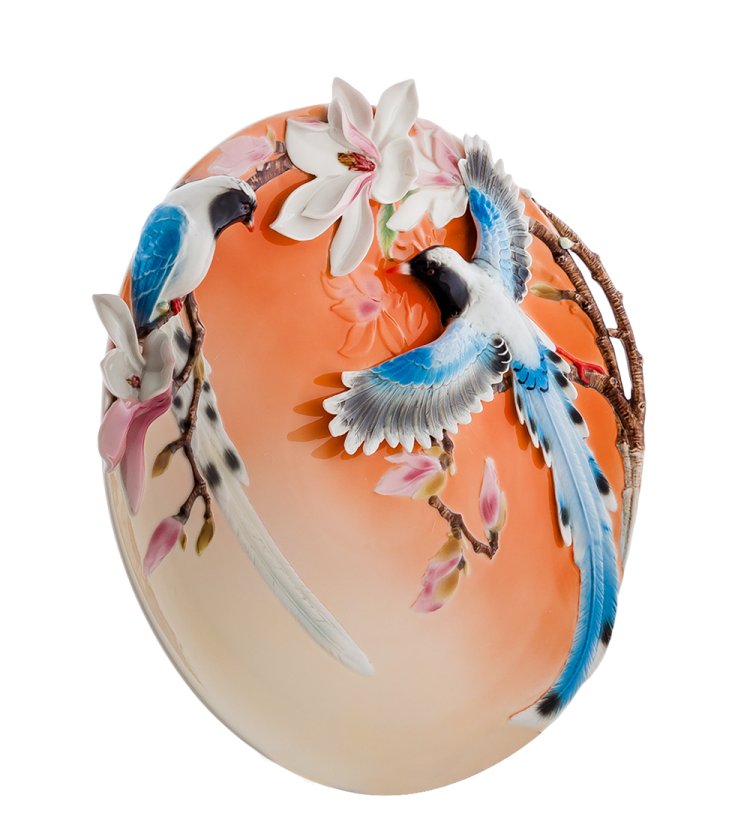 Декоративная тарелка Весенние мотивы Pavone FM-48, фотография сбоку