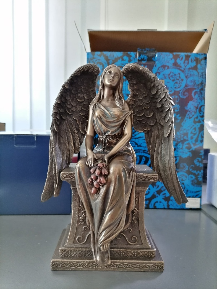 Статуэтка Ангел с розами Veronese WS-946, фото со склада портретный вид