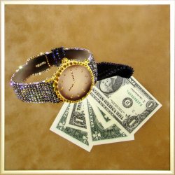 Картина Время -деньги c кристаллами Swarovski