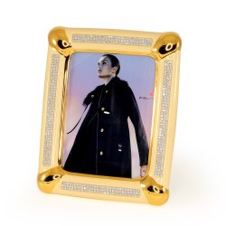 Золотая фоторамка с кристаллами Swarovski, коллекция Dubai