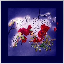 Картина Рябина c кристаллами Swarovski