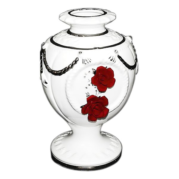 Ваза для цветов Платиновые детали красных роз Ceramiche Ferraro R 986/P
