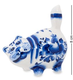 Фигурка Кот-Пузан Голубая гжель
