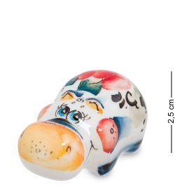 Фигурка маленький Бегемотик Цветная гжель