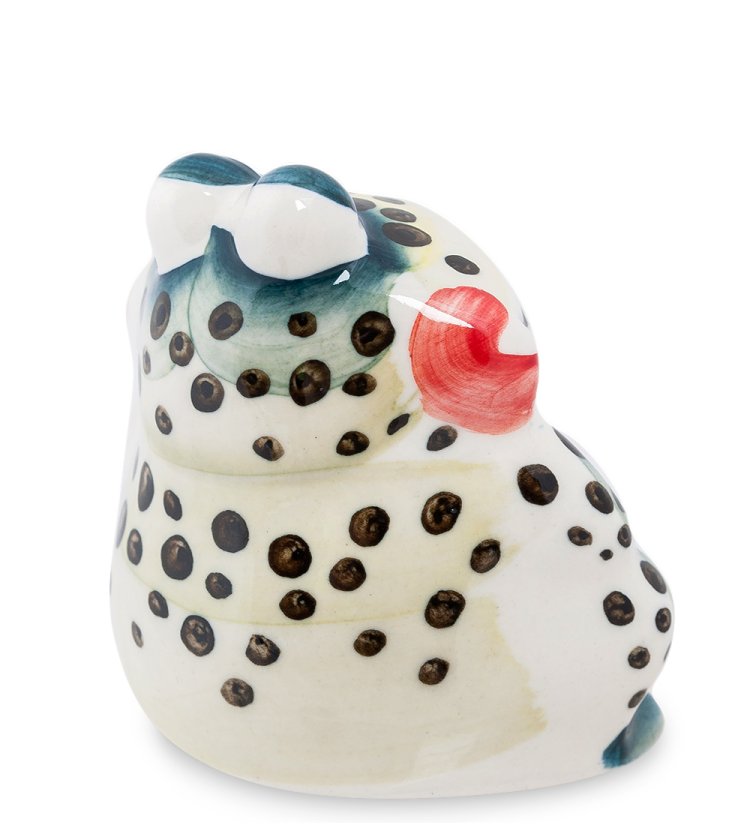 Фигурка Лягушка Квакша Цветная гжель ГЛ-227, фотография сбоку