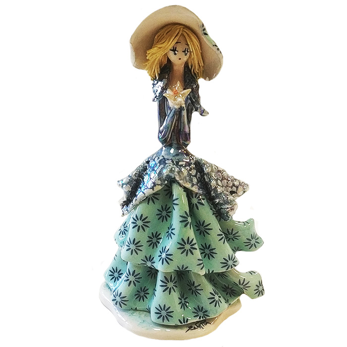 Статуэтка из фарфора Маленькая Леди с цветком ZamPiva 50189