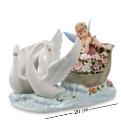 Статуэтка Фея с цветами и Лебеди