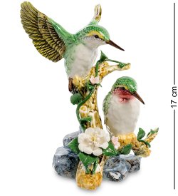 Статуэтка из фарфора Птицы на ветке с цветами