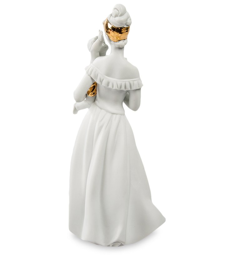 Статуэтка из бисквитного фарфора Мать с ребенком, золотой декор Pavone JP-48/17, фотография со спины