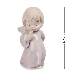 Статуэтка из фарфора Ангелочек в розовом платье
