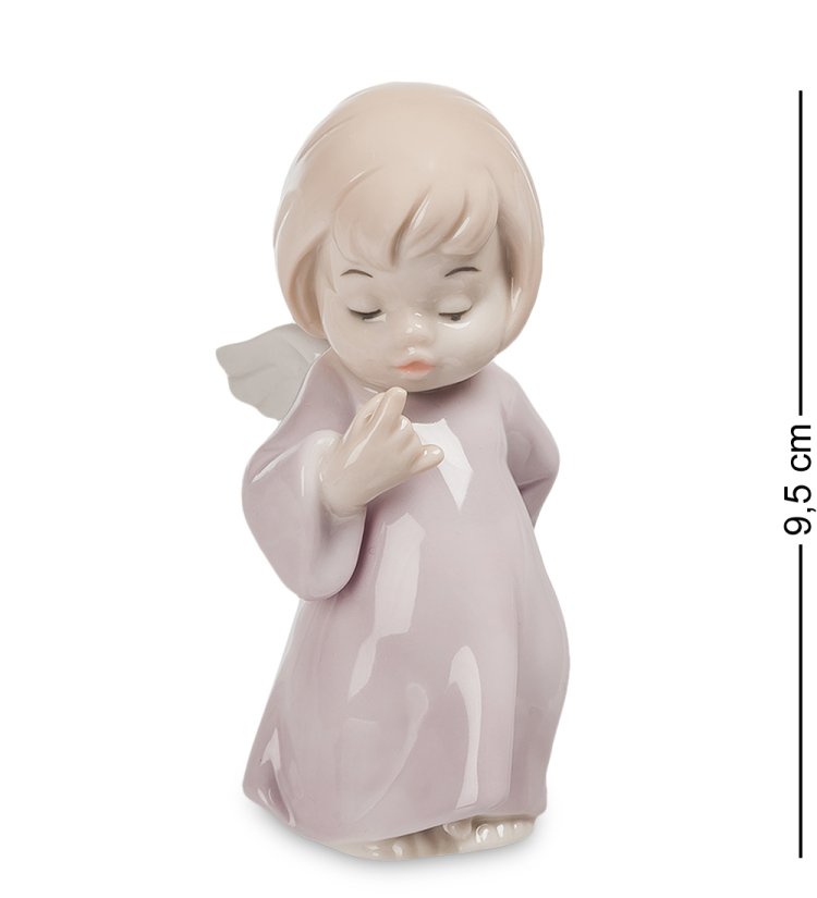 Статуэтка из фарфора Ангелочек в розовом платье Pavone JP-20 /3