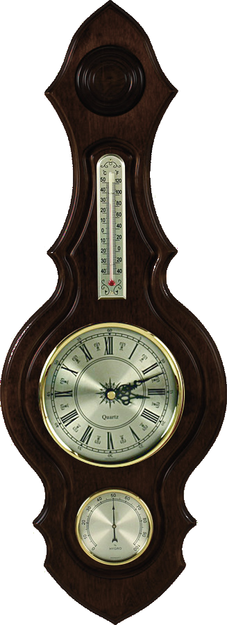 Темные Часы с термометром и барометром настенные Бриг М-74-Ч-МД