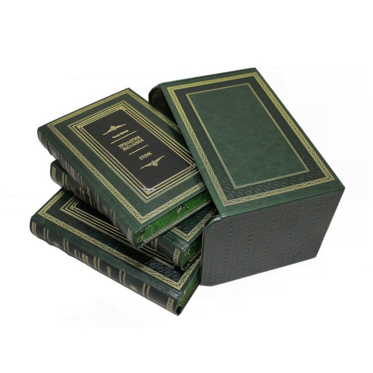 Книга кожаном переплете Трилогия Желаний: Финансист, Титан, Стоик - Теодор Драйзер BG5040F, фотография сбоку