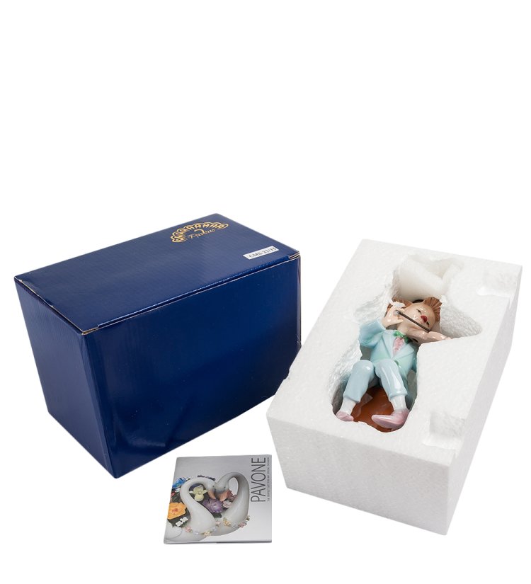 Статуэтка из фарфора Клоун со скрипкой Pavone CMS-23/35, фотография упаковки