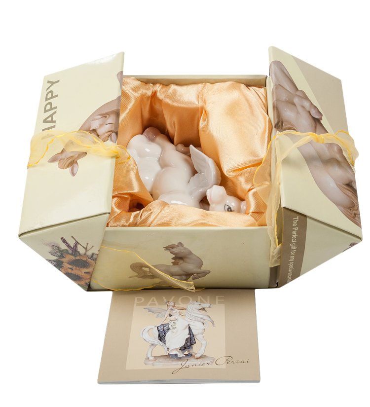 Статуэтка из керамики Маленький Пегас на облаке Pavone JP-61/ 3, фотография в упаковке