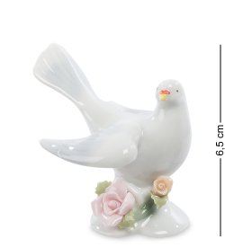 Фигурка из фарфора Голубь на цветочках