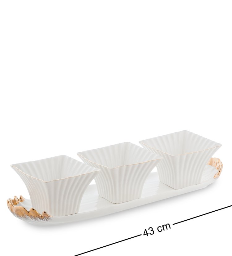 Набор соусников их фарфора Морская ракушка Pavone FM-34/11