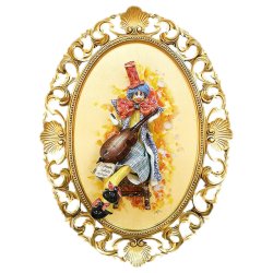 Картина из фарфора Клоун с виолончелью