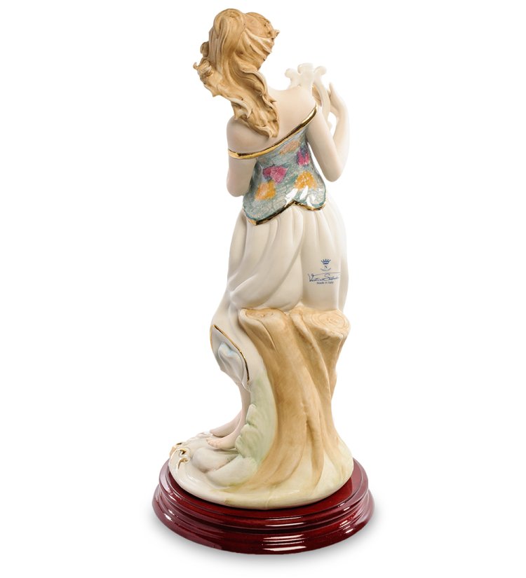 Статуэтка из керамики Девушка с арфой Sabadin Vittorio SV- 90, фотография со спины