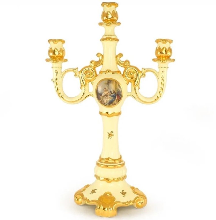 Подсвечник из керамики на 3 свечи коллекция Барокко Migliore De Luxe 26375 