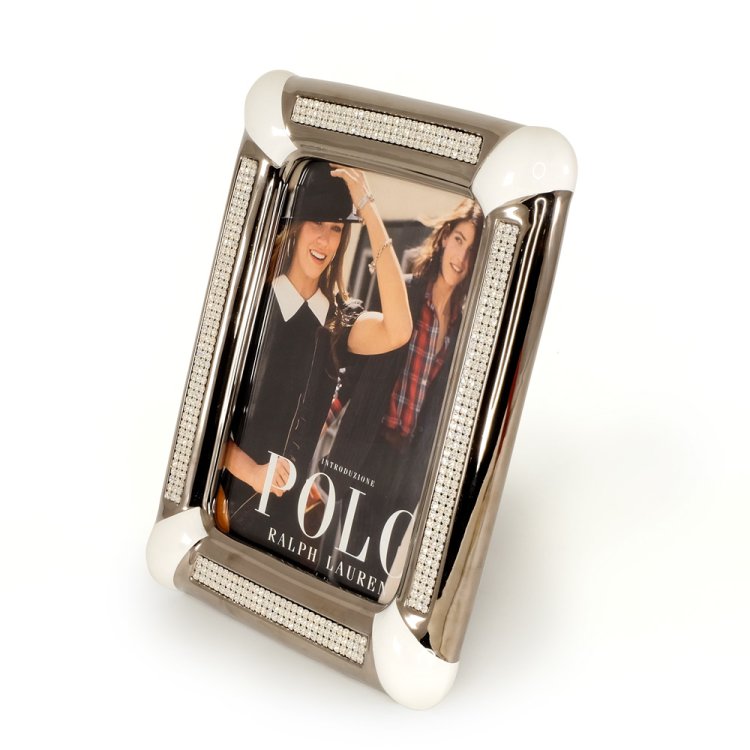 Платиновая фоторамка с кристаллами Swarovski, коллекция Dubai Migliore De Luxe 26857, фотография сбоку 2