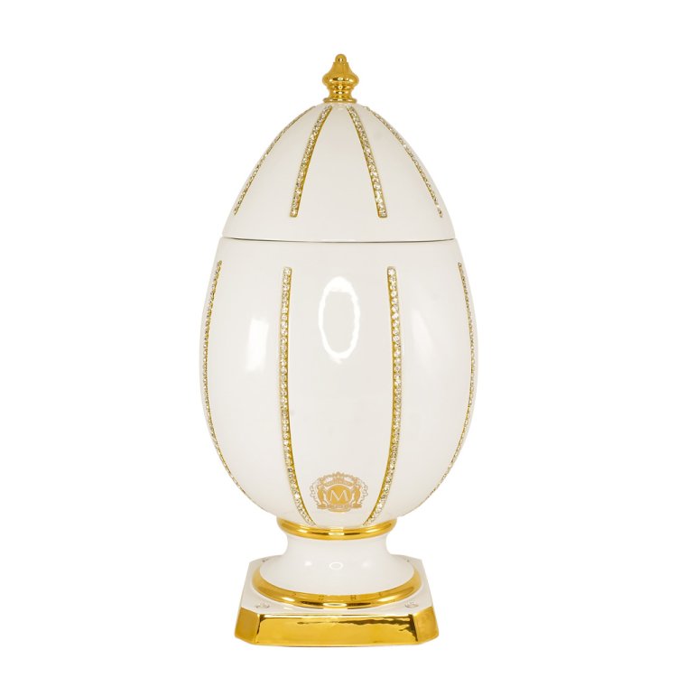 Шкатулка яйцо с кристаллами Swarovski коллекция Emozioni Migliore De Luxe 26574, фотография в закрытом виде