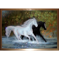 Картина Кони c кристаллами Swarovski