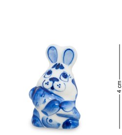 Фигурка Маленький Зайчонок Голубая гжель