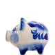Фигурка радостная Свинка Голубая гжель ГЛ-470, фотография со спины
