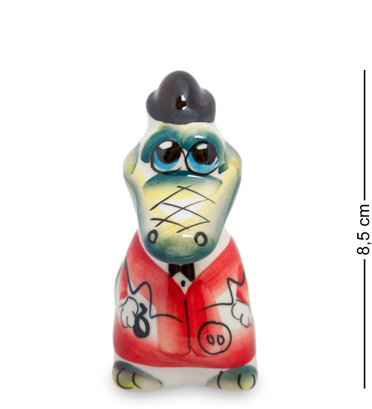 Статуэтка Крокодил Гена Цветная гжель ГЛ-208