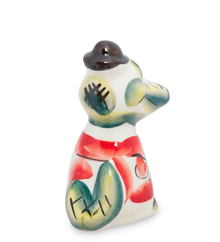 Статуэтка Крокодил Гена Цветная гжель ГЛ-208, фотография сбоку