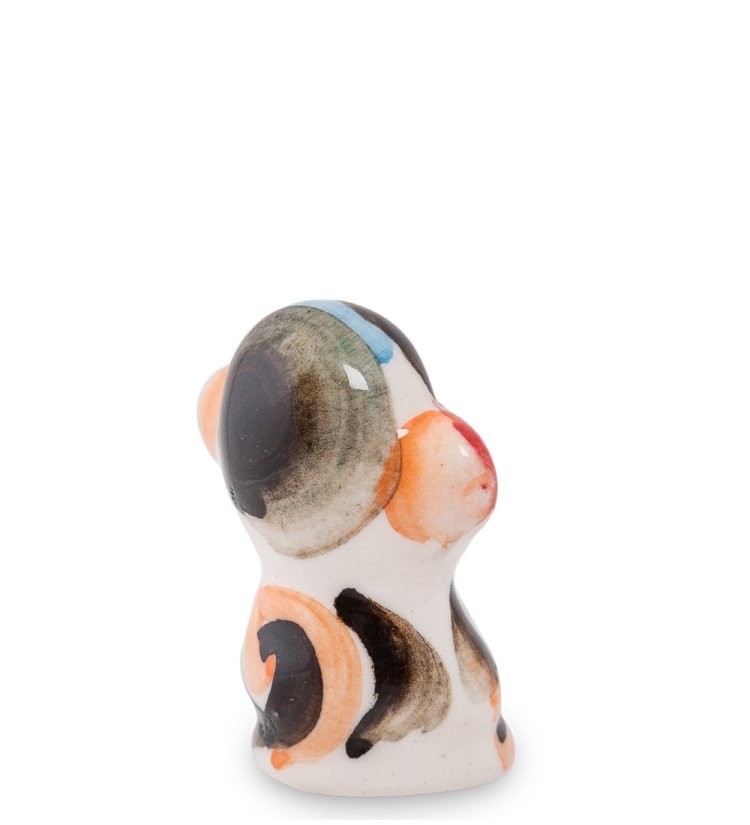 Фигурка Обезьянка Муся Цветная гжель ГЛ-323, фотография со спины