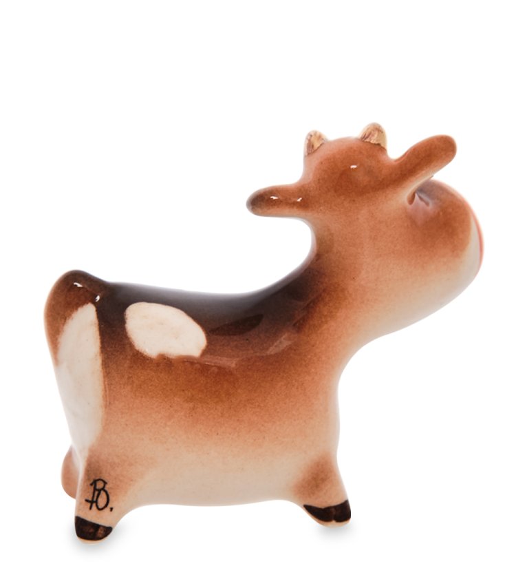 Статуэтка Бык Гаврюша символ 2021 года Цветная гжель ГЛ-665, фотография со спины