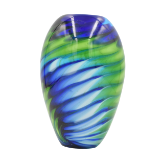 Ваза для цветов из муранского стекла Сочная бирюза Mirho 40501, оборотная сторона