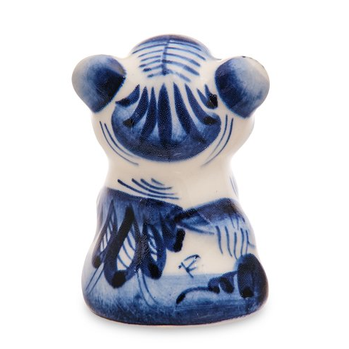 Фигурка Добрый Мишка Голубая гжель ГЛ-705, оборотная сторона